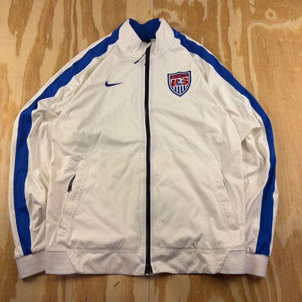 Vintage Nike USMNT World Cup Track Jacket – White/Blue – Men’s M